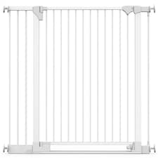 Safetots SafeStep Gate, White, 131cm - 138cm, Extra Low Walkthough, 81cm Extra Wide Doorway, Extra Wide Baby Gate | White