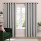 image 2 of Furn Soft Chenille Blackout Eyelet Curtain Pair, 168cm width x 229cm drop | Silver | Silver | 1