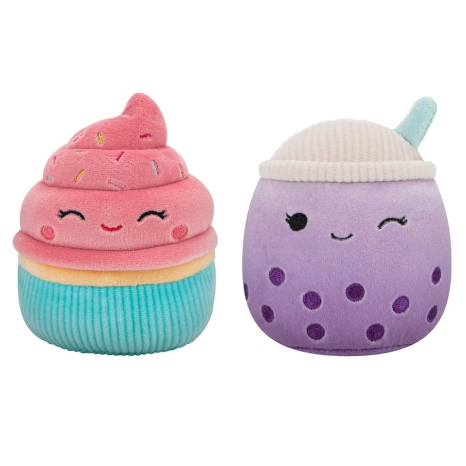 image 1 of Squishmallows Squeaky Plush Dog Toys Poplina & Diedre