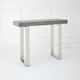 image 3 of Interiors by Premier Contemporary Grey Elm Wood Console Table, Luxe Natural Elm with Stainless Steel Legs, U-Shape Hallway Table Grey