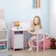 image 2 of HOMCOM Kids Table and Chair Set 2 PCs Table and Chair Set w/ Whiteboard 