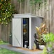 image 2 of Outsunny Steel Garden Shed, Small Lean-to Shed for Bike, 5x3 ft, Grey