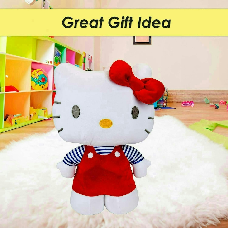 image 1 of Hello Kitty Soft Toy Large Plush Red Cute Plush Huggable Cuddly 50cm Red