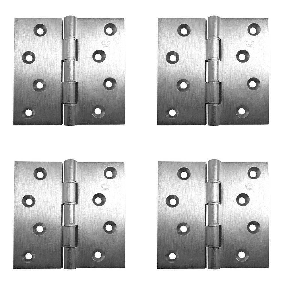 4 PACK High-Quality Satin Chrome Projection Hinge 102x125x3.5mm for Durable Installation - Door Hinges