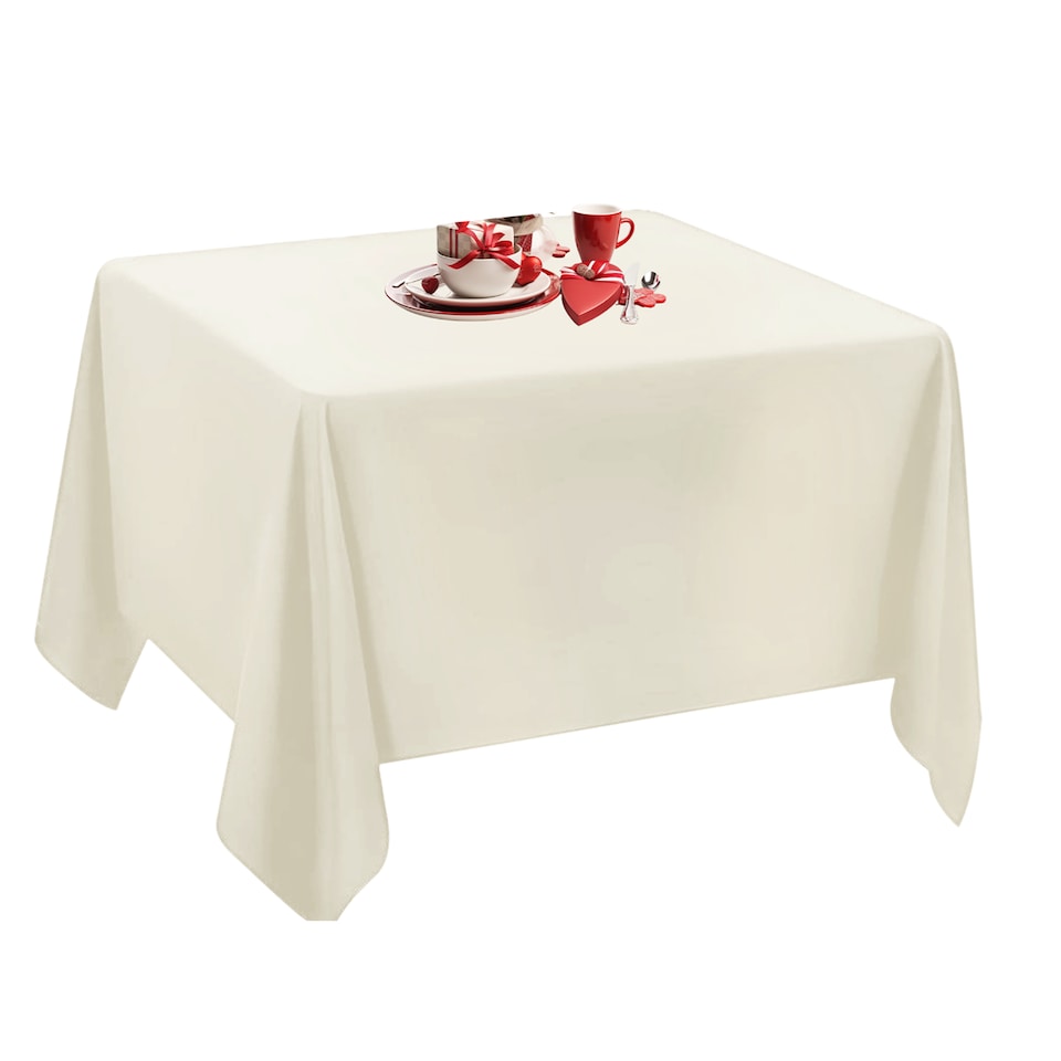 image 1 of Square Tablecloth Polyester, Premium Linen Table Cover - 54" x 54"