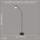image 6 of Traditional Reading Floor Lamp in Matte Black with Toggle Switch and Glass Shade | Black