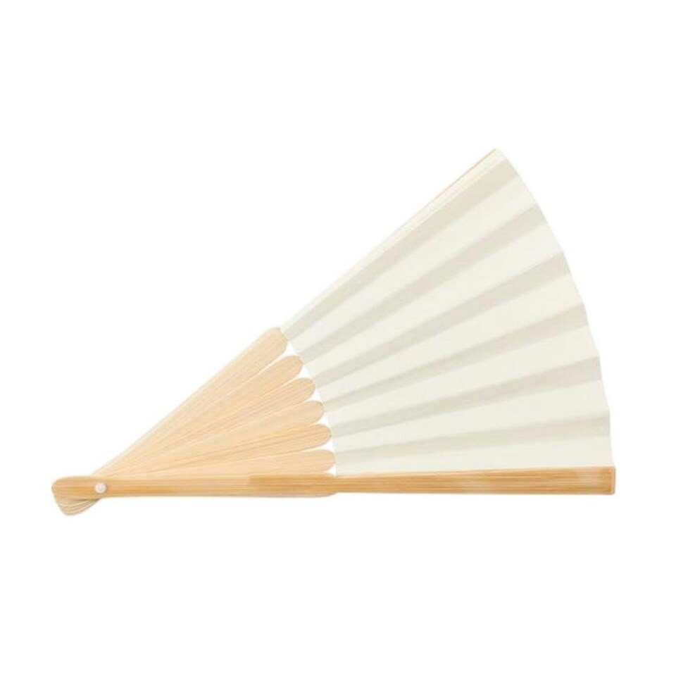 image 1 of MidOcean Fanny Bamboo Handheld Fan - Beige - One Size