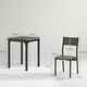 image 7 of HOMCOM 3 Pcs Compact Dining Table 2 Chairs Set Grey Wood Grain 