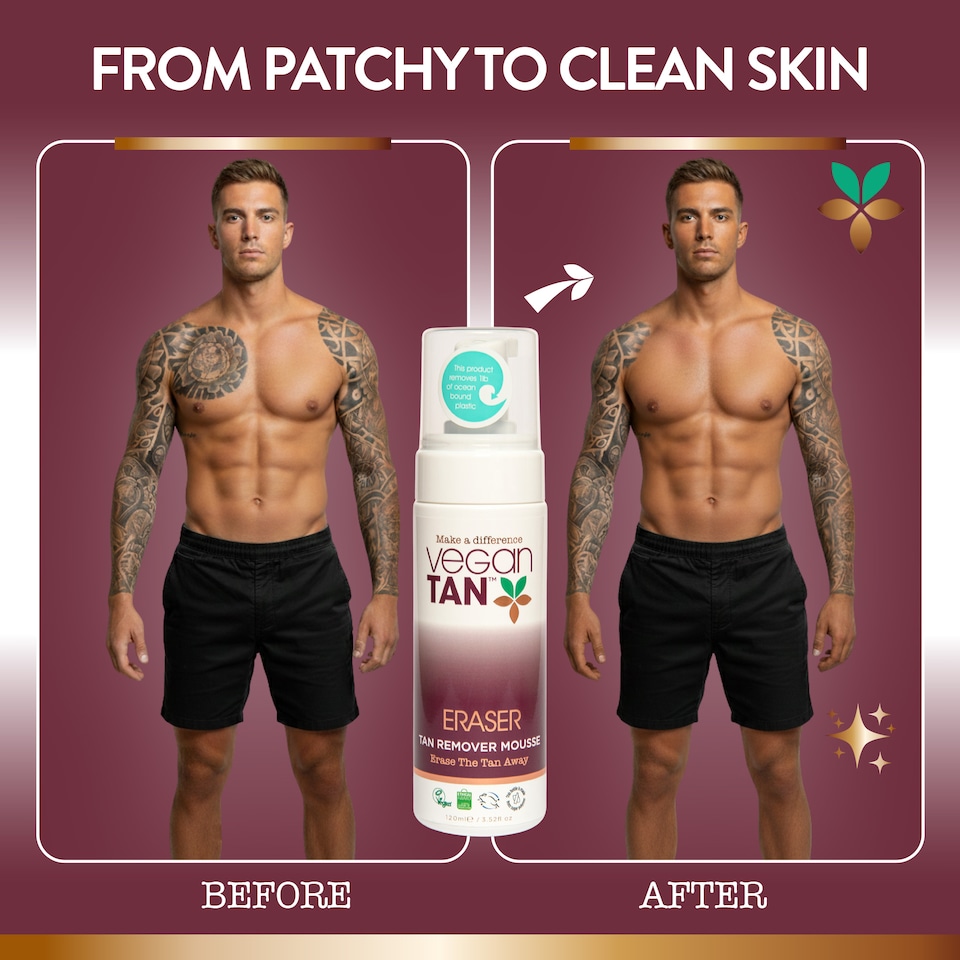 image 1 of VeganTan Tan Eraser Mousse, 5 Minute Action Fake Tan Remover, Gentle on the Skin, Effortlessly Removes Self Tan Stains and Streaks 120ml