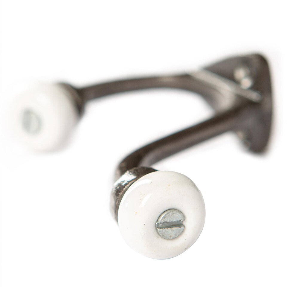 image 1 of Hammer & Tongs White Ceramic Ball Hat & Coat Hook - W30mm x H105mm - Raw