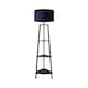 image 1 of ValueLights Hiru Black 3 Tier Shelf Floor Lamp with Navy Shade | Blue