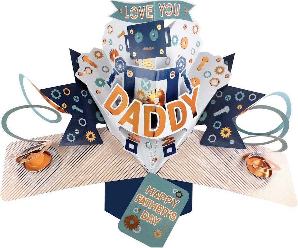 image 1 of Love You Daddy Robot Father's Day 3D Pop-Up Greeting Card