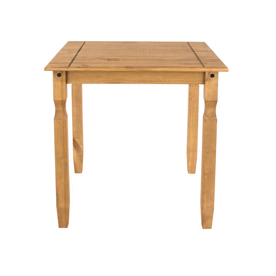 image 1 of Premium Corona Square Dining Set with Table and 2 Chairs in Grey or Brown Waxed Pine - Solid Wood | Brown | Brown | 1