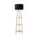 image 8 of ValueLights Hiru Wooden 3 Tier Shelf Floor Lamp Black Shade Black