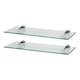 image 1 of Harbour Housewares Floating Glass Wall Shelves - 50cm - Pack of 2 | Clear | Clear