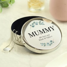 Personalised Botanical Round Trinket Box
