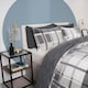 image 2 of OHS Check Printed Teddy Fleece Duvet Cover and Pillowcase Set, King - Charcoal