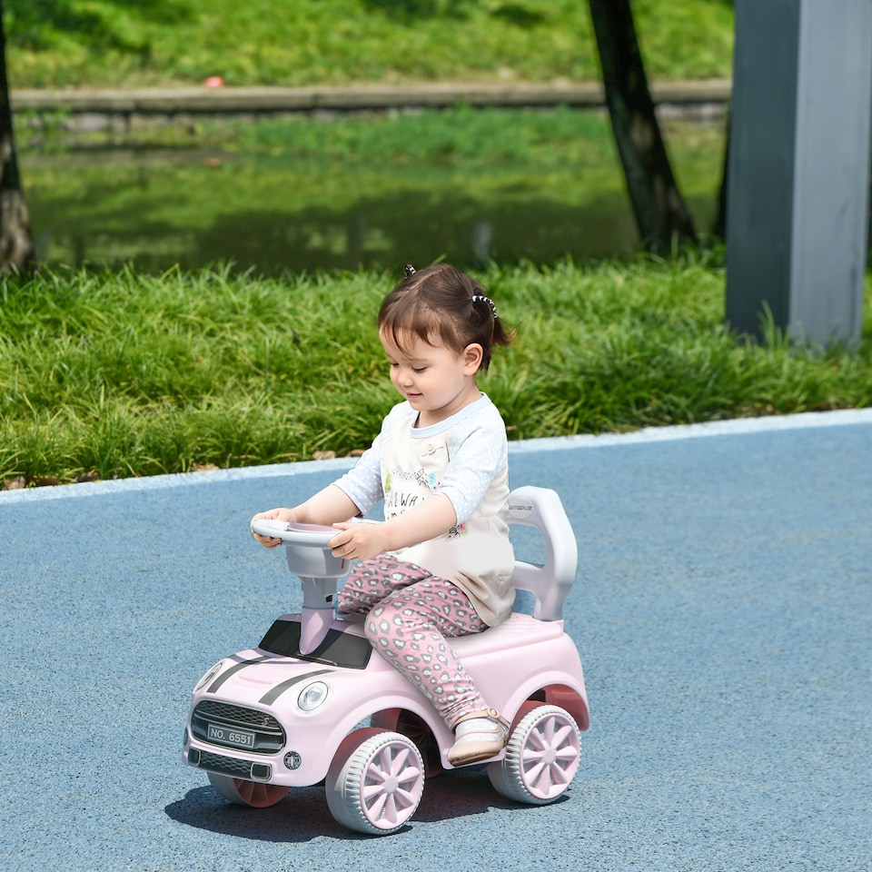image 1 of AIYAPLAY Ride On Car Foot To Floor Sliding Car Push Along Car with Air Horn, Anti-Over-Backwards Design, for Toddler from 18 to 36 Months - Pink