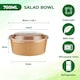 image 3 of ECONX 26oz 750ml Salad Paper Bowls with Lids Disposable Takeaway Bowls Food Container 100pc