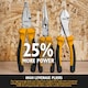 image 3 of JCB Tools 3 Piece Plier Set, Heavy-Duty Steel Hand Tools | JCB-3PC-P