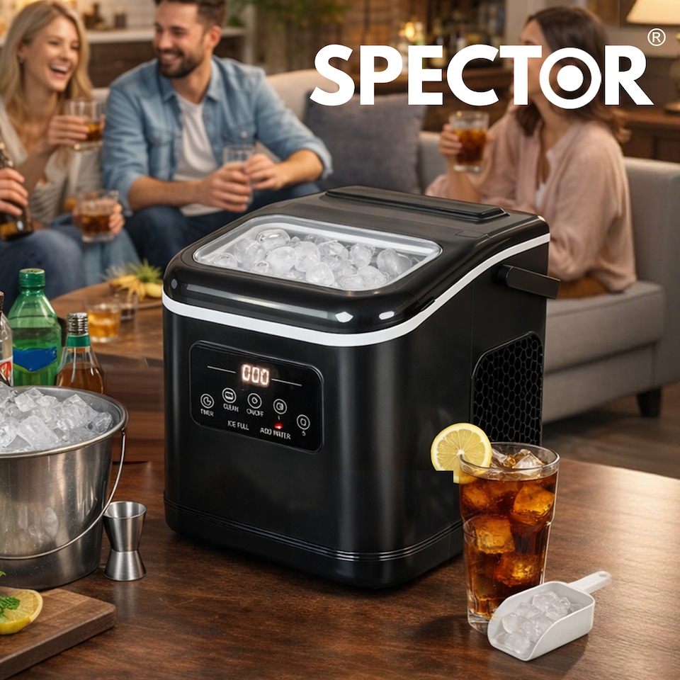 image 1 of Spector Countertop Ice Cube Maker Machine 12Kg Per Day Electric Fast Automatic