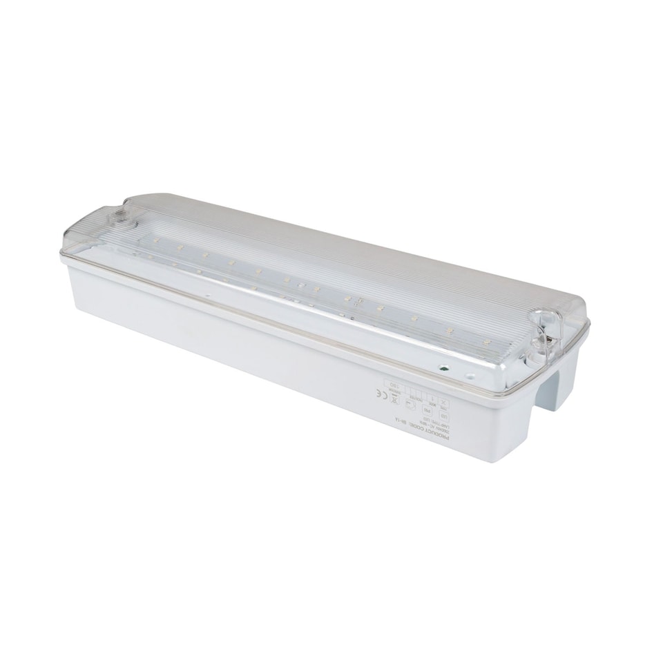 image 1 of 3W LED Emergency Bulkhead Fitting Maintained or Non-Maintained Exit Sign Light IP65