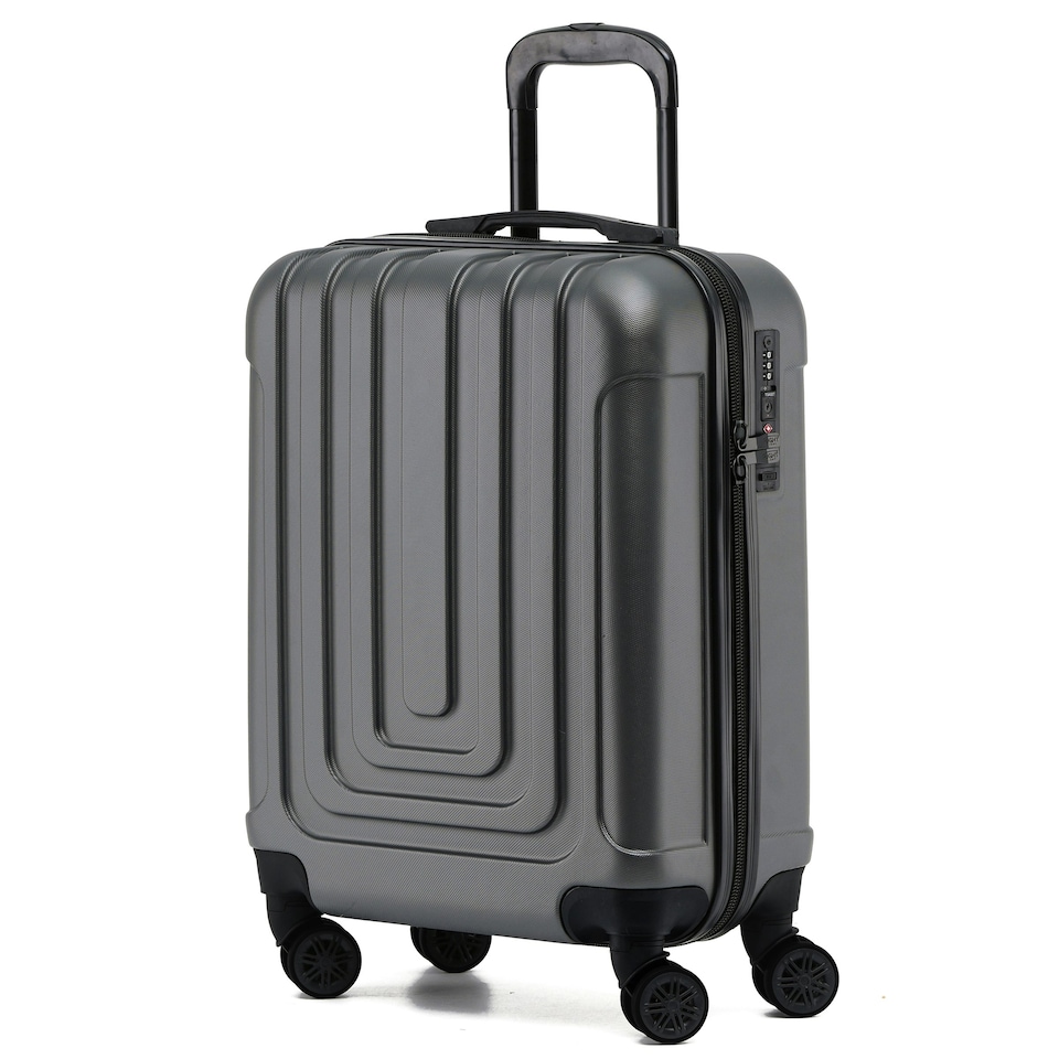 image 1 of Flight Knight Premium Hard Shell Lightweight Cabin Suitcase - 8 Wheels - TSA Lock & USB Port - 100 Airlines Approved Including Ryanair Priority - 55x40x20cm Pink | Rose Gold | Cabin Bag