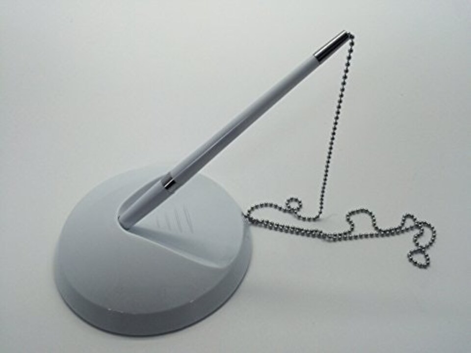 image 1 of White Reception Counter Pen on Chain