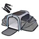 image 1 of Expandable Cat & Dog Carrier Bag - Airline Approved Pet Travel Bag with Mesh Windows - Soft-Sided Portable Cat Carrier