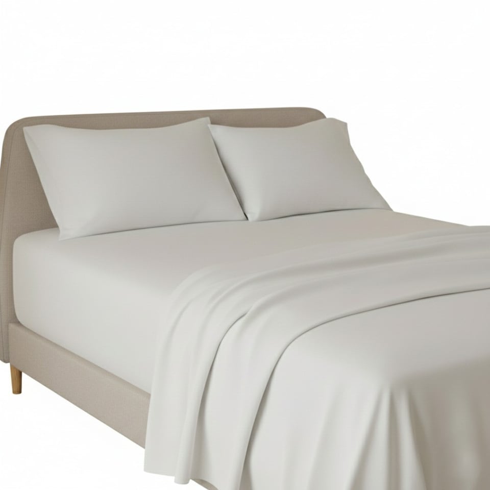 image 1 of Flannelette Flat Sheet Soft Brushed Cotton Bedding for Warmth Comfort | White | Single