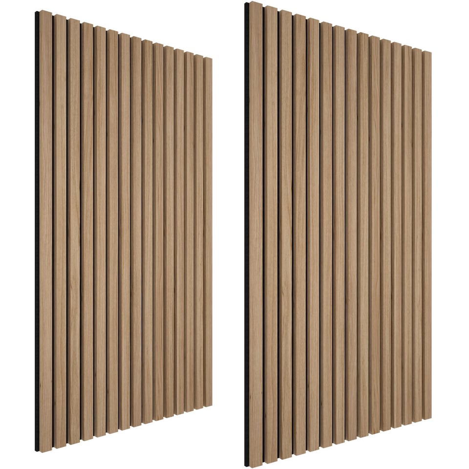 image 1 of Acoustic Wall Panels with Wood Veneer Slats, Thick Felt and Easy to Install | Brown | oak | 120 x 60 x 120 cm | 2