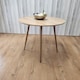 image 2 of Dining Table Beige Wood Kitchen Place for 4 Seats, Dining Table Only (Beige H 75 x L 90 x W 90 cm) | Brown