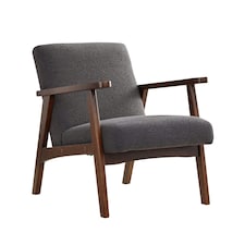 Hadley Boucle Fabric Accent Chair - Dark Grey
