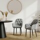 image 7 of Set Of 6 Anika Modern Velvet Dining Chair Padded Seat Metal Legs (Grey)