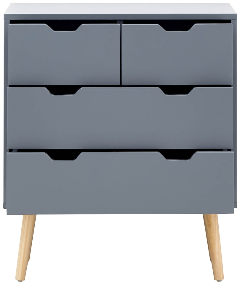 image 1 of Nyborg 4 Drawer Chest | Grey | Dark Grey