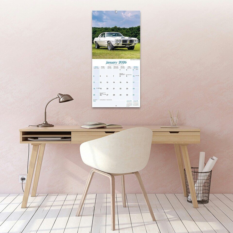 image 1 of American Classic Cars 2026 Calendar | Square Wall Calendar | Car Enthusiast Gift | Plastic Free Packaging | by Avonside Publishing