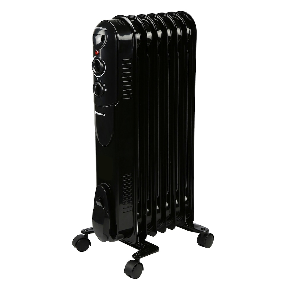 image 1 of EMtronics 7 Fin Oil Filled Heater Radiator - Black