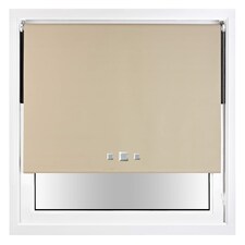 FURNISHED Blackout Roller Blind with Triple Square Eyelets Easy Fit Window Shade | Brown | Cappuccino | (W) 95cm x (L) 165cm