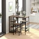 image 2 of HOMCOM Industrial Bar Height Dining Table Set 3 Pieces Bar Set with Shelf