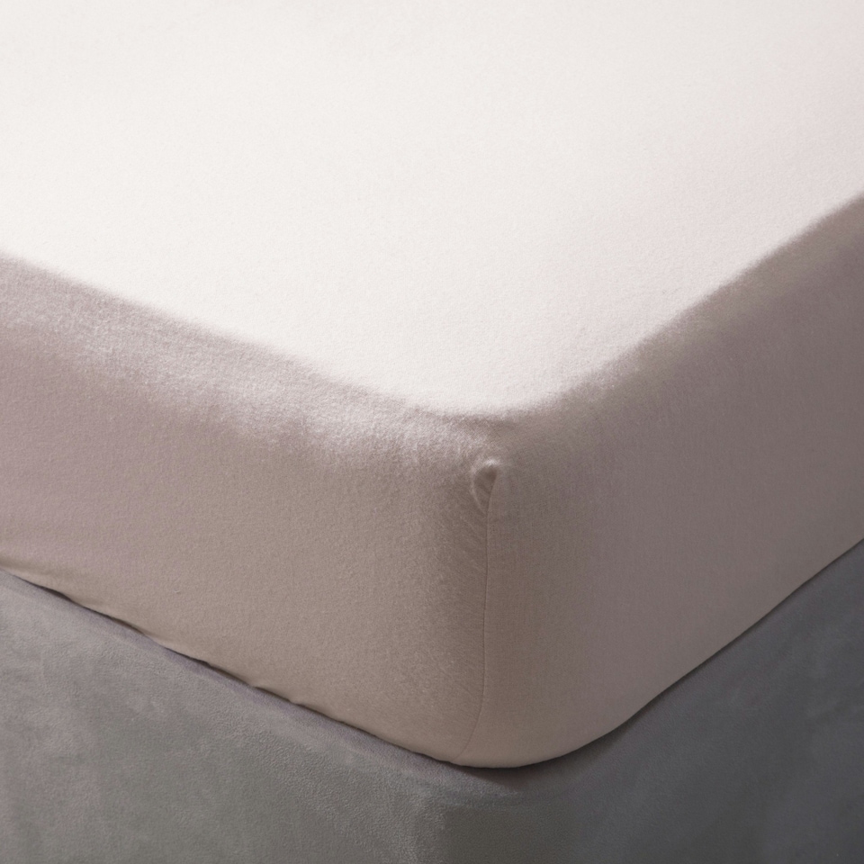 Belledorm Brushed Cotton Fitted Sheet - Powder Pink - Double