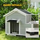 image 6 of PawHut Wooden Dog house with Openable Roof, Removable Floor, Light Grey