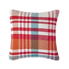 Homescapes Red Tartan Cotton Falun Cushion Cover - 45 x 45 cm | Red | Red | 45 x 45 cm