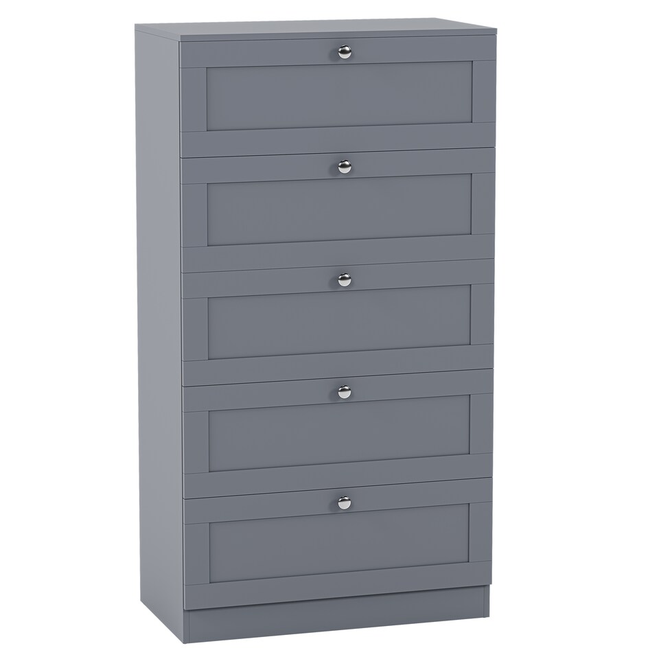 image 1 of Vida Designs Altino 3 Piece Bedroom Set (2 Drawer Bedside, 5 Drawer Chest, 3 Door 2 Drawer Mirrored Wardrobe), Grey