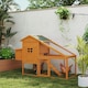 image 2 of PawHut Wooden Chicken Coop with Run, Nesting Box, Slide-out Tray, Ramp