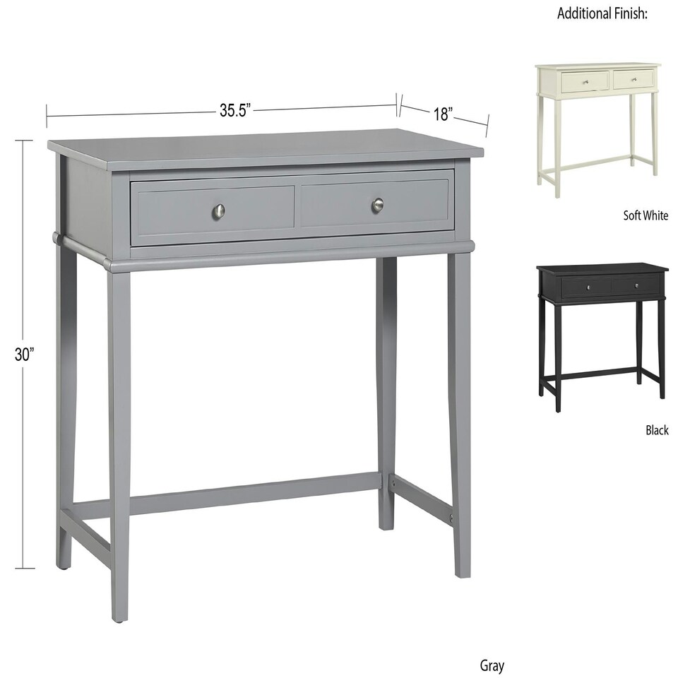 image 1 of Franklin Writing Desk with 1 Drawer Black