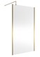 image 1 of Balterley Wetroom Screen with Support Bar, 1200mm, Brushed Brass