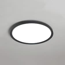 LED Ceiling Light Fixture Neutral White Round Flush Mount Black 23 cm