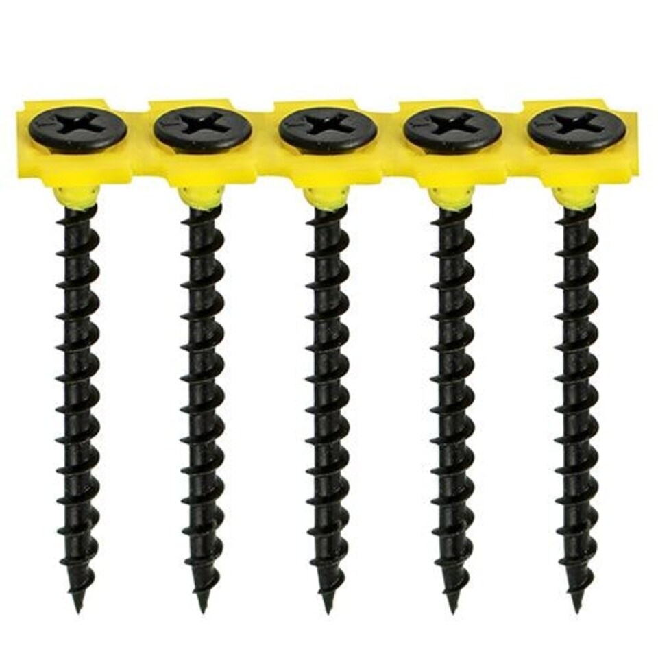 image 1 of Timco - Collated Drywall Timber Stud Plasterboard Screws - PH - Bugle - Coarse Thread - Black (Size 3.5 x 35 - 1000 Pieces)