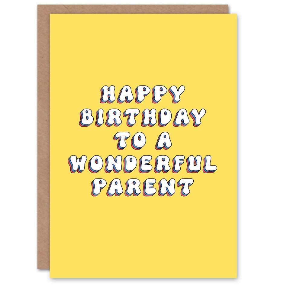 image 1 of Wonderful Bright Fun Hippie Letters Parent Birthday Card