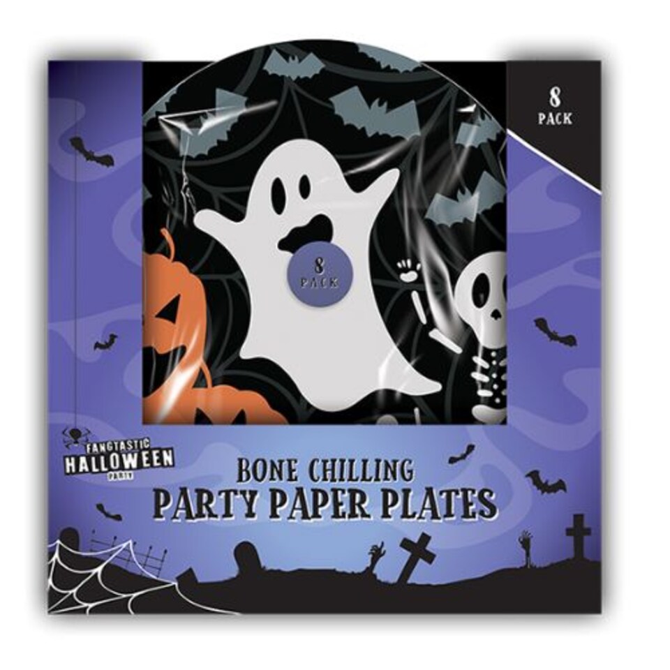 Halloween Bone Chilling Paper Plates 22.5cm 8pk